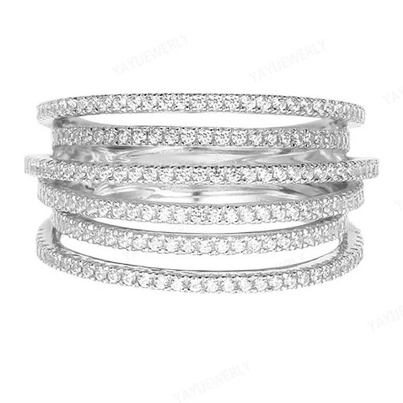 NEW 925 Silver 6.4 CT Diamond  Ring - Picture 6 of 8